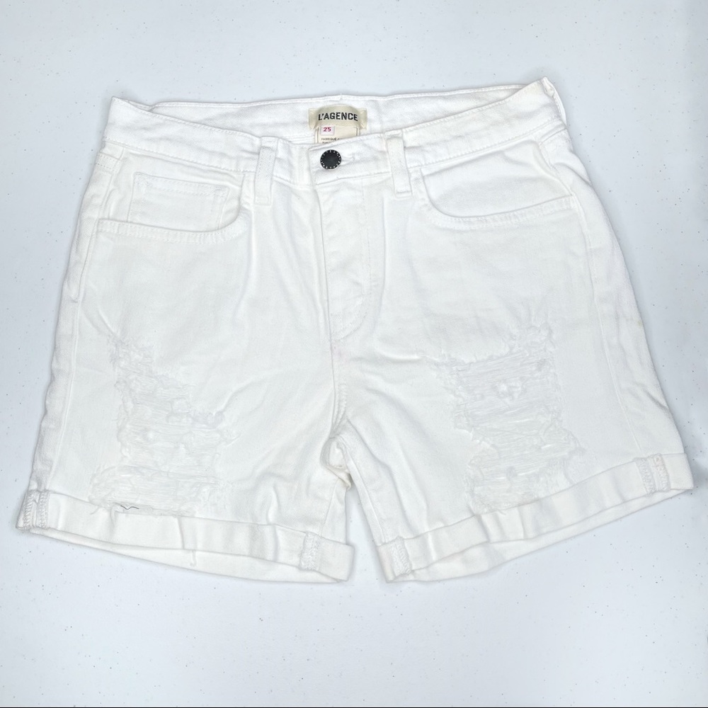 L'agence Denim White Shorts Size 25